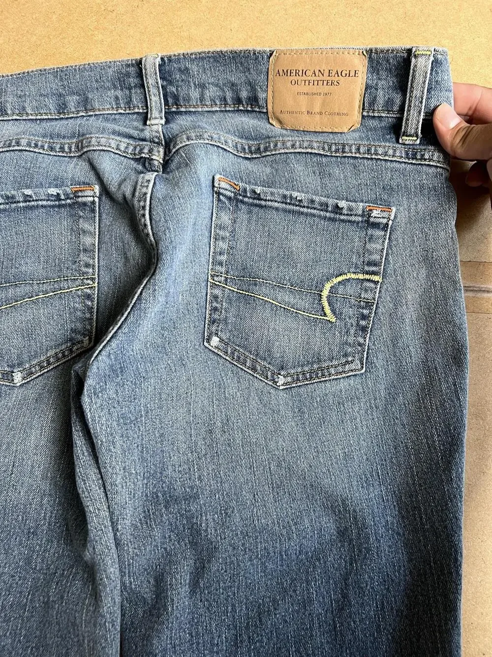 Y2K American Eagle Outfitters Pants Mens 30x32 Blue Denim Chino Straight Stretch